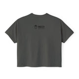 Stylish Women's Boxy Tee - 'WATTS WORK' Casual Graphic Top for Gamechangers (Gray)