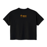 Stylish Women's Boxy Tee - 'WATTS WORK' Casual Graphic Top for Gamechangers (Black & Yellow)