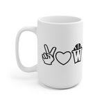 Peace, Love and Basketball White Ceramic Mug