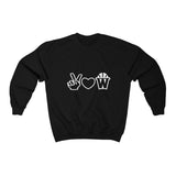 Peace, Love and Basketball Crewneck Sweatshirt in Black