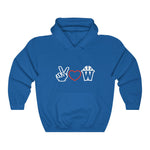 Peace, Love and Basketball Hooded Sweatshirt in Blue