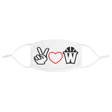 Peace, Love and Basketball Fabric Face Mask Red Heart