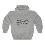 Peace, Love and Basketball Hooded Sweatshirt in Gray