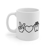 Peace, Love and Basketball White Ceramic Mug