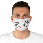 Peace, Love and Basketball Fabric Face Mask Red Heart