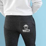 Watts Fleece Joggers in White Logo